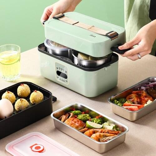 New Electric Lunch Box Stainless Steel Multifunctional Student Office Worker Microwave Heating Lunch Box Food Storage Container