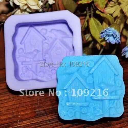 Wholesale!!!1pcs Romantic Little House (R1071) Silicone Handmade Soap Mold Crafts DIY Mold