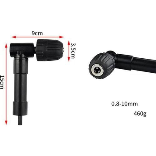 90 Degree Right Angle Keyless Chuck Impact Drill Adapter Electric Power Cordless Drill Attachment Angle Adaptor