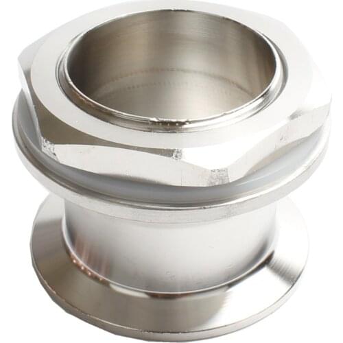 Adapter external thread DN40 (1 1/2") 48mm x tri-clamp 2" OD64 with silicone gasket. Stainless steel SS304. Length 50mm