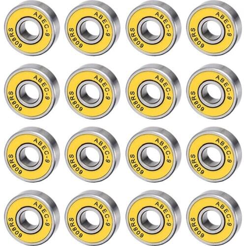16Pcs 608RS Bearing ABEC9 Skateboard Bearings Chrome Steel Ball for Ongboards Inline Skates 8X22X7mm