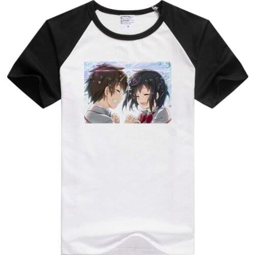 Anime Your Name Kimi no Na wa short sleeve casual Men Women T-shirt Tshirt Cool Print Tops Tees GA569 GA570 GA571