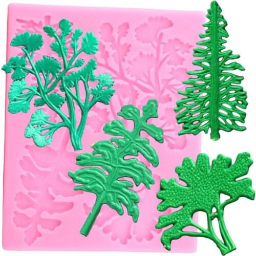 Leaf Tree Branch Silicone Molds Cake Border Fondant Mold DIY Christmas Cake Decorating Tools Candy Clay Chocolate Gumpaste Mould