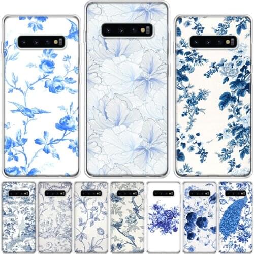 Blue and white porcelain Phone Case For Samsung Galaxy A51 A71 A50 A70 A80 A90 A01 A6 A7 A8 A10 A10S A20S A20E A30 A40 Plus Cove