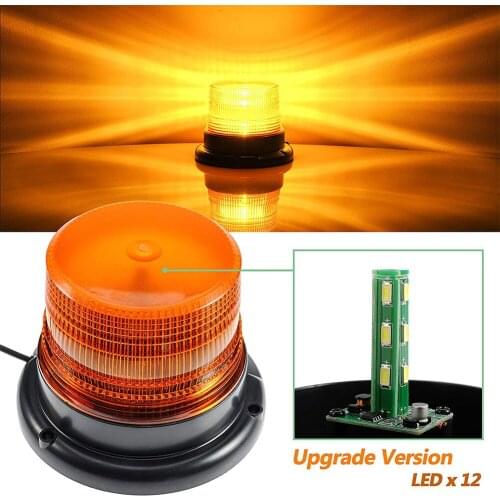 DC 12V-24V 3 Colors Strobe Car LED Flashing Cargo Truck Carrying A Circular Signal Magnetic Ceiling Police Lights Warning Lamp