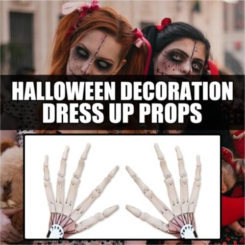 Vivid Articulated Fingers Horror Halloween Decoration Finger Gloves Flexible Joint Halloween Party Costume Props Hand Model Gift