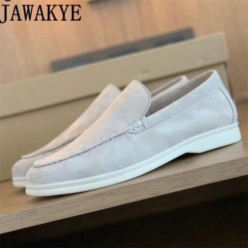 High-quality Multicolor Suede Loafers Shoes for Women Round toe Rubber sole Casual Flat Shoes Slip on Formal Walk Shoes woman