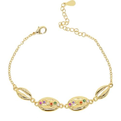 Classic 2020 Summer Crab Pliers Bracelet Paved Rainbow Cz Charm Adjust Chain Fashion Party Unique Jewelry For Women Gold Color