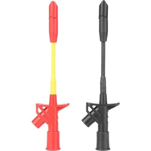 2Pcs P5005 Fully Insulated Quick Piercing Test Needle Hook Multimeter Testing Probes 4mm Socket