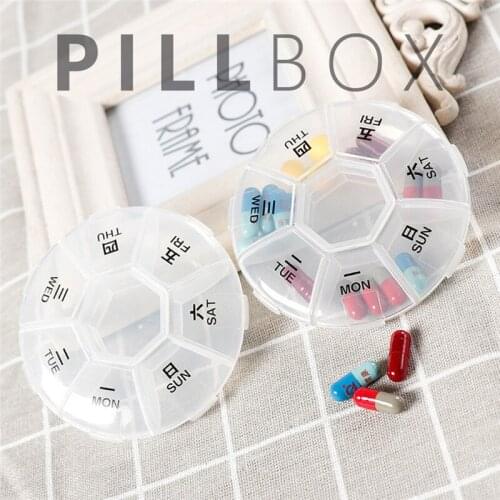 7 Grids Portable Weekly Pill Box Storage Case Pill Case Container Mini Medicine Organizer Tablet Dispenser Splitters