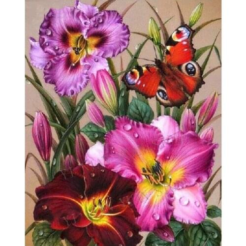 New full Diamond Embroidery 5D DIY Diamond Painting Beautiful Flower Butterfly Diamond Painting Cross Stitch Rhinestone Mosaic