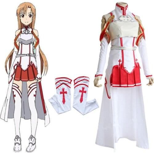Anime Sword Art Online Cosplay Costumes Asuna Yuuki Role Playing Uniform Suits Women Girls Halloween Carnival Party Costume Suit