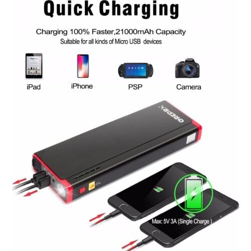 GREPRO Car Booster Auto Car Battery Charger Car Jump Starter Power Bank 2000A 22000mAh 12V Starting Device Portable Emergency