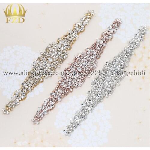 1 Piece Flatback Crystal Bridal Applique With Rhinestones Sewing On Clear Rhinestone Decoration Wedding Accessories For Garment