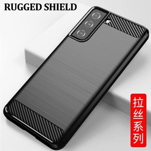 For Samsung Galaxy A12 S21 S30 Ultra Plus S21+ Carbon Fiber Cover Phone Bumper Case Full Protection Shockproof Anti Drop Shell