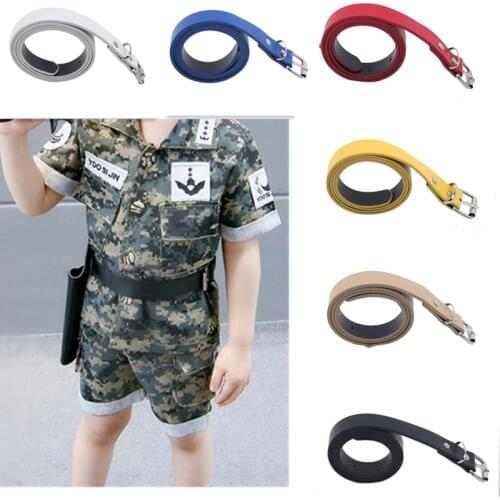 Children Leather Belts For Boys Girls Kid Waist Strap Waistband Easy Metal Buckle For Jeans Pants Trousers Adjustable Belt