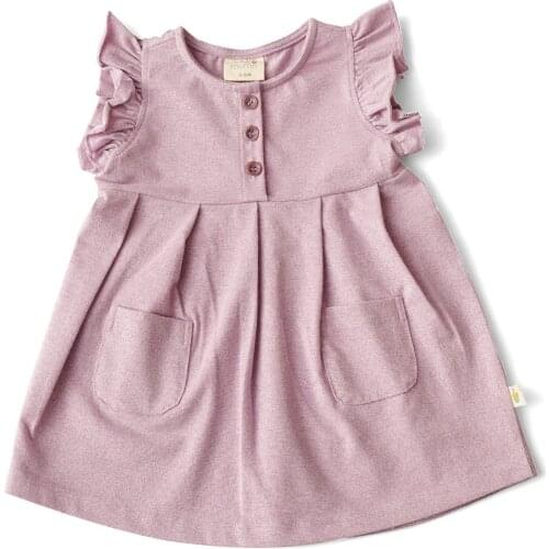 Baby Lureks Clothes Collar Midi Button Sleeveless Knitted A-line Lurex Pink Double Unisex Medium
