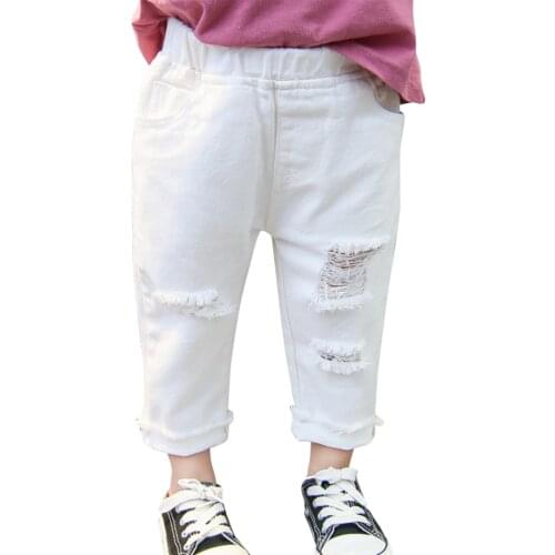 Jeans Girl Toddler Girls Ripped Jeans Pants Spring Autumn Jeans For Kids Casual Style Clothes For Girls