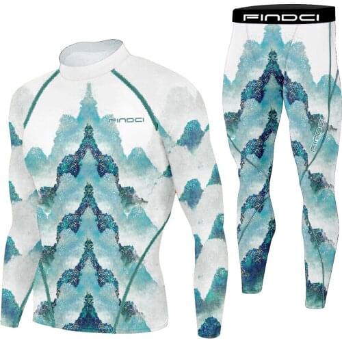 Findci Mens Base Layer Underwear Set, Cool Gear Quick Dry Long Sleeve Compression Shirt and Pants, Sport Fitness Suit