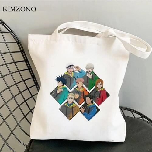 Jujutsu Kaisen shopping bag recycle bag bolsa cotton eco canvas shopping bag fabric ecobag sac cabas grab