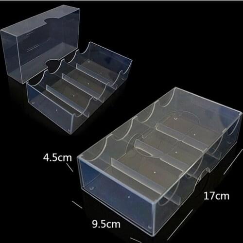 Poker Card Chip Storage Rack Box Transparent Acrylic Chip Card Box Four Grids 100 Pieces of 25 Pieces Per Grid Toy Table Game