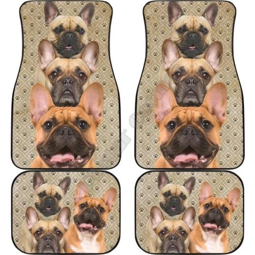 French Bulldog Car Floor Mats For Frenchie Dog Lover 3D Printed Pattern Mats Fit for Most Car Anti Slip Cheap Colorful