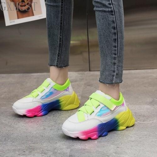 Fashion Round Toe Vulcanized Shoes Women Flat Sneakers Shoes Autumn Platform Shoes Sport Casual Shoes Zapatillas Mujer 2021 New