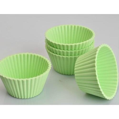 Round Shape Silicone Cake Baking Tools Mold Muffin Cup Cake DIY Moulds (Pack Of 5 Pcs)