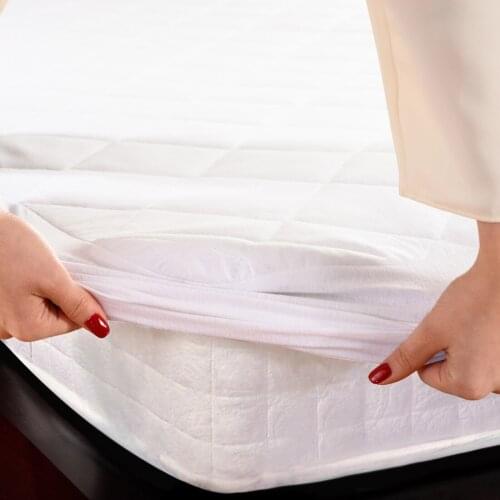 Double Fitted Liquid Proof Mattress Protector Towel Cover Badroom Cotton Comfortable 160x200 cm and 100x200 cm
