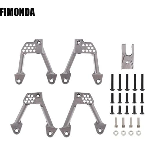 Metal Adjustable Front Rear Shock Towers Hoops with Panhard Bar Mount for 1/10 RC Crawler SCX10 II Chassis 90046 90047 Upgrade