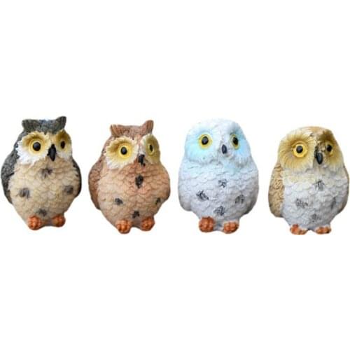 Miniature Resin Owl Figurine Fairy Garden Mini Animal Statue Landscape Decor N0PA