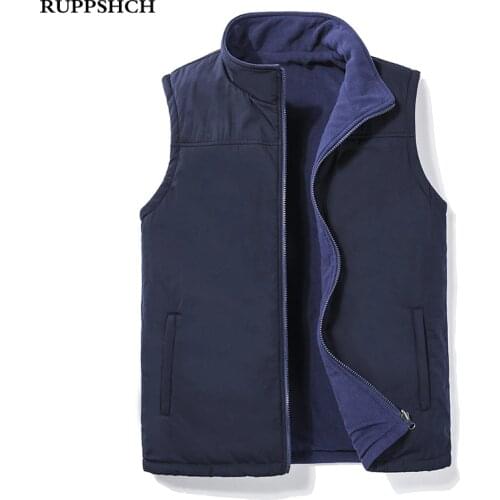 2021 Autumn Winter New Men Warm Fleece Vest Jacket Men Sleeveless Vest High Quality Casual Two-sided Wearable Vest Jacket