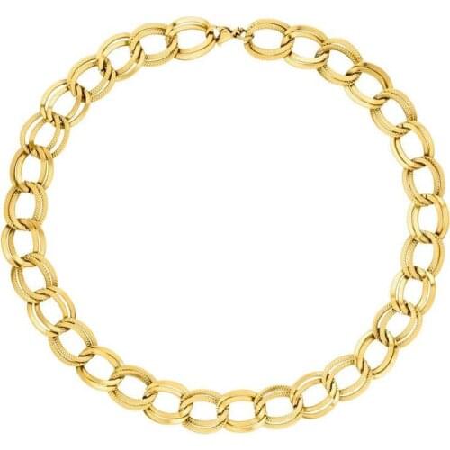 Mavis Hare 40cm Stainless Steel AKELA Choker Necklace thick Chain luxury Oval Plain Sparkling O style Necklace for Beach girl