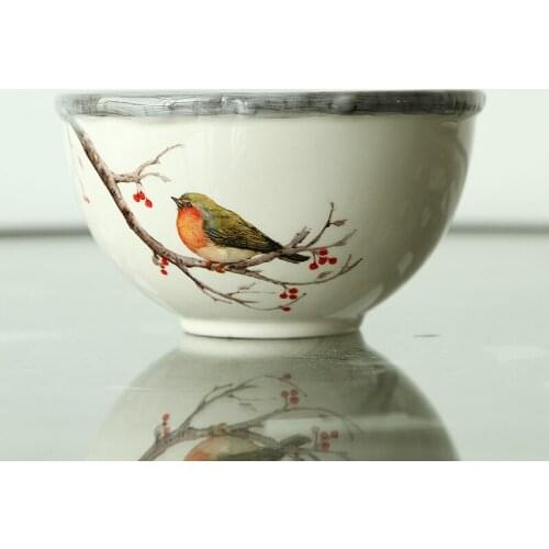 Tableware rural wedding housewarming gift Baiyun creative glaze painted ceramic bowl of Tujia