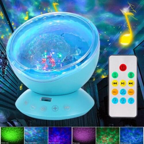Relaxing Ocean Night Light Music Projection Calming Autism Sensory LED Light Ocean Wave Projector
