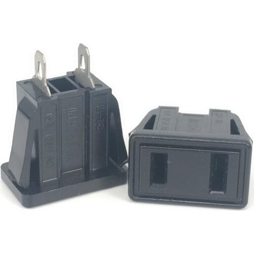 Black CE Copper US japan 2 sprong PDU UPS AC power outlet 2p america electrical Panel Receptacle AC socket Type A 125v 15a