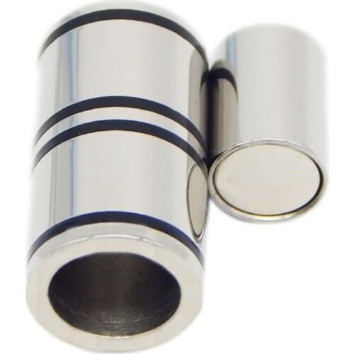 Silver Tone Hole 3/4/5/6/7/8mm Strong Round Leather Cord Magnetic Clasps Bracelet Necklace Connectors DIY Jewelry Findings