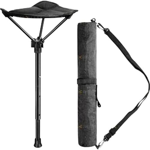 Folding Walking Stick Tripod Stool Adjustable Height Seat Stick Adjustable Seat Folding Stool Folding Stick Chair Usual