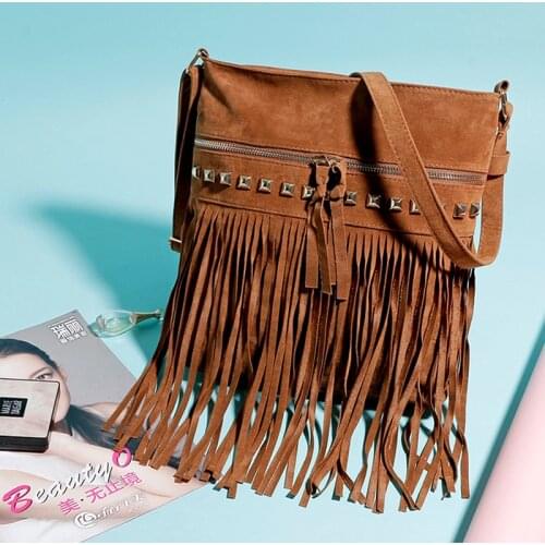 Women Pu Leather Bag Female Fashion Shoulder Bags Famous Brand Crossbody Bags Fringe Tassel Women Messenger Bags Herald