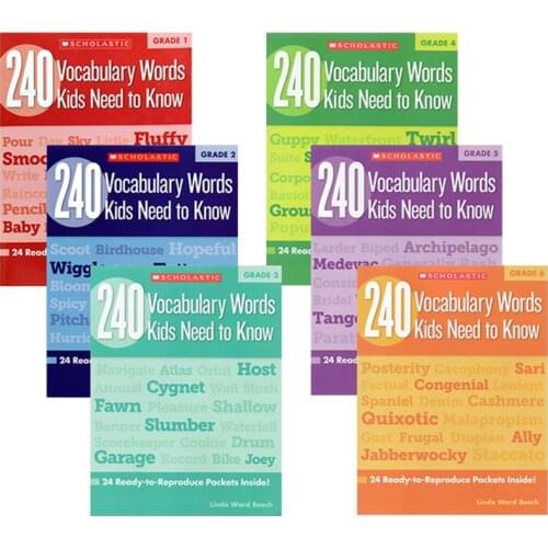 6 Books/set 240 Vocabulary Words Kids Need To Know Grade Books English Textbooks Primary Schools Montessori Educational Toys