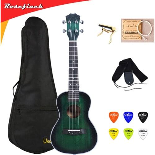 23 inch Ukulele 4 Strings Mini Guitar Mahogany Ukelele with Bag Capo String Strap Picks Gift Hawaii Guitar UKU UK2329A