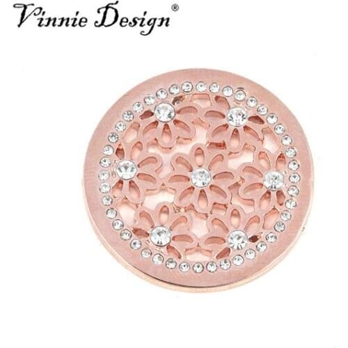 Vinnie Design Jewelry 33mm Dasie Flower Coin for Coin Holder Frame Pendant 5pcs/lot