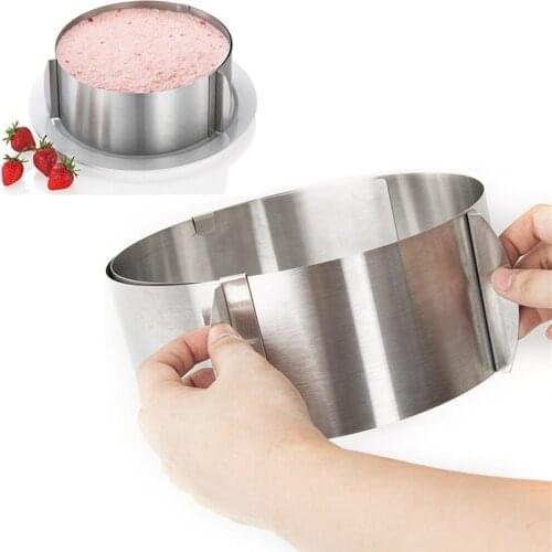 Retractable Stainless Steel Circle Mousse Ring 15-30cm 6-12inch Baking Tool Set Cake Mold Size Adjustable Dessert Cake Bakeware