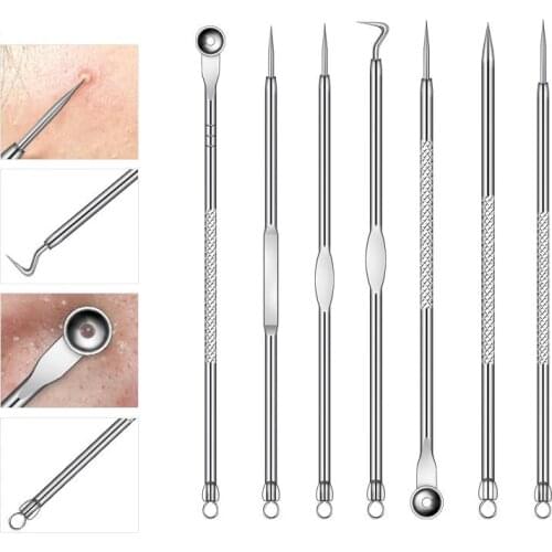 YIYA Stainless Steel Facial Acne Blackhead Remover Needles Extractor Pimple for Face Skin Care Tool Needles Facial Pore Cleaner