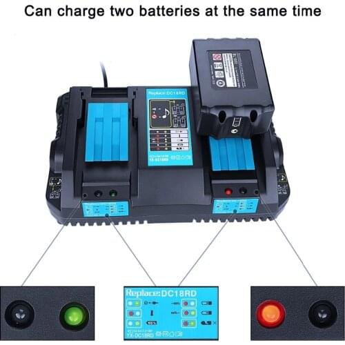 Double/Single USB Ports Battery Charger EU Plug for Makita 7.2V14.4V 18V DC18RD DC18RC BL1860 BL1840 BL1830 4A Power Tool