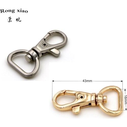100pcs 16 mm Lobster Clasp Gunmetal Gold Swivel Clasp Metal Snap Hook for Bag Handbags