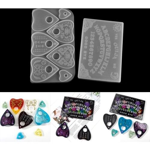 1Pcs Psychic Board Silicone Mold Divination BoardHeart Shape Pendant Listing Casting Mould for DIY Epoxy Resin Crafts Tools
