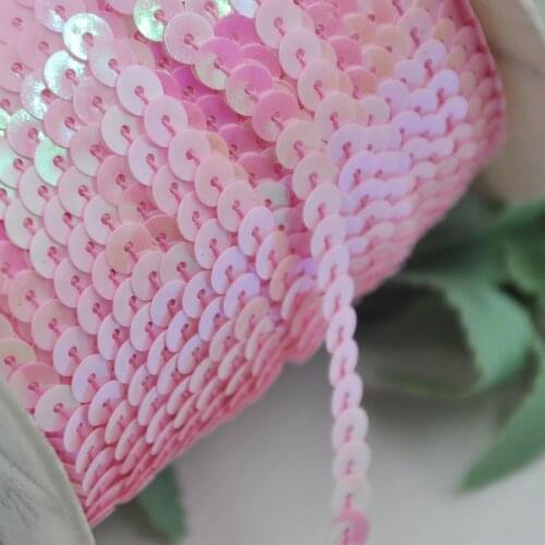 10Y Pink Color Beautiful Sequin Ribbon Trim Craft Sewing Trimming F07