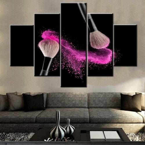 No Framed Canvas 5Pcs Beauty Make Up Blush Salon Wall Art Posters Pictures Paintings Home Decor for Living Room Decorations