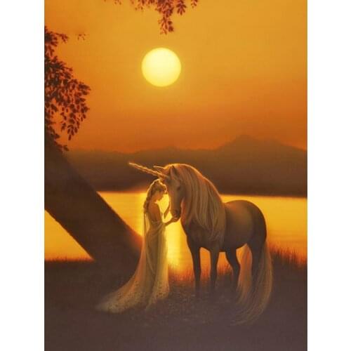 5D DIY Diamond Painting Cross Stitch Beauty With Unicorn Diamond Embroidery Home Decoration Diamond Unique Gift